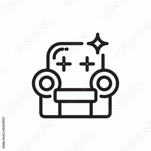 Clean sofa furniture icon vector sign