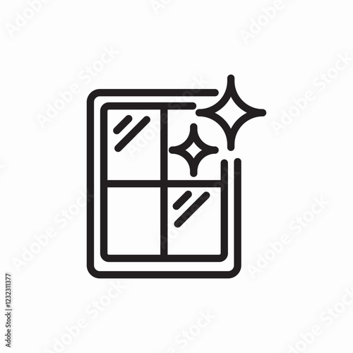 Clean window glass icon vector sign