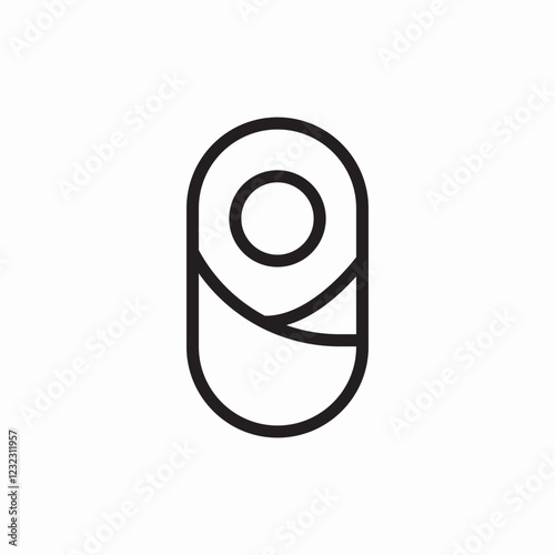 Newborn baby swaddle icon vector sign