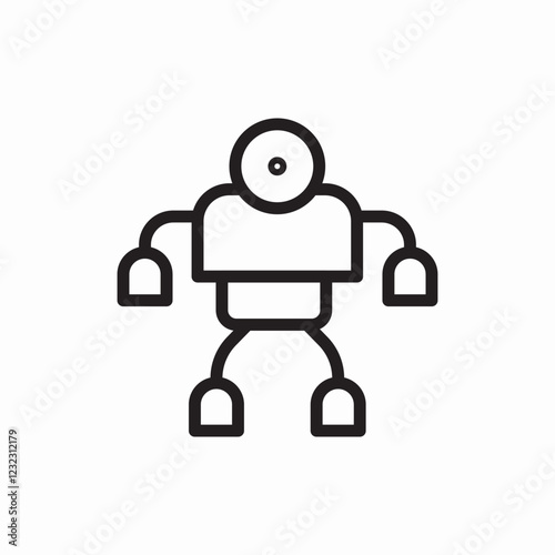 Strong robot machine power icon vector sign