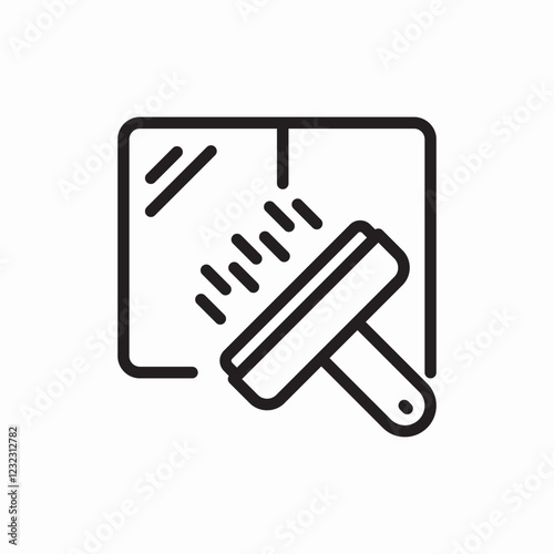 Window glass cleaning wipe icon vector sign