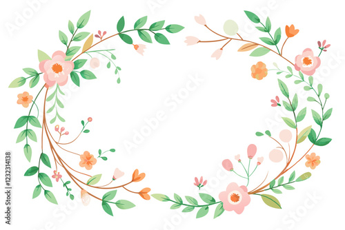 Wallpaper Mural photo frame with flower and text place isolated on white background Torontodigital.ca
