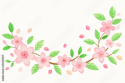 photo frame with flower and text place isolated on white background