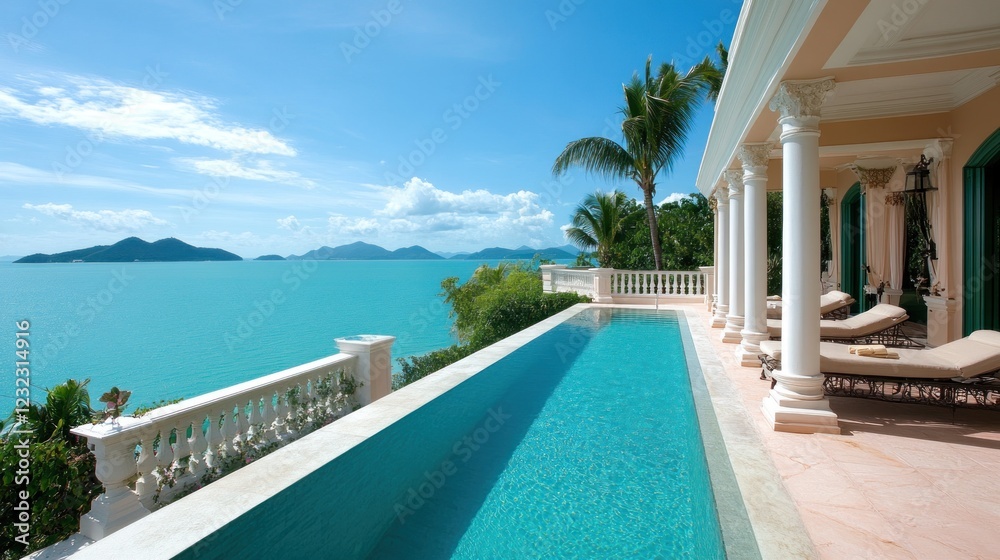 Luxury Villa with Infinity Pool Overlooking Turquoise Ocean and Islands Luxury Villa with Infinity Pool Overlooking Turquoise Ocean and Islands