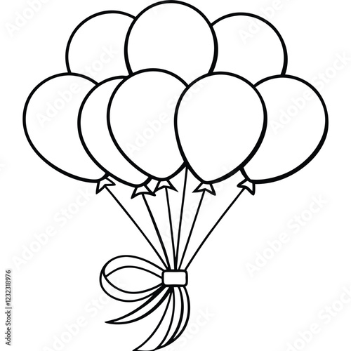 Balloons and flowers colorful vector illustration for celebration and decoration