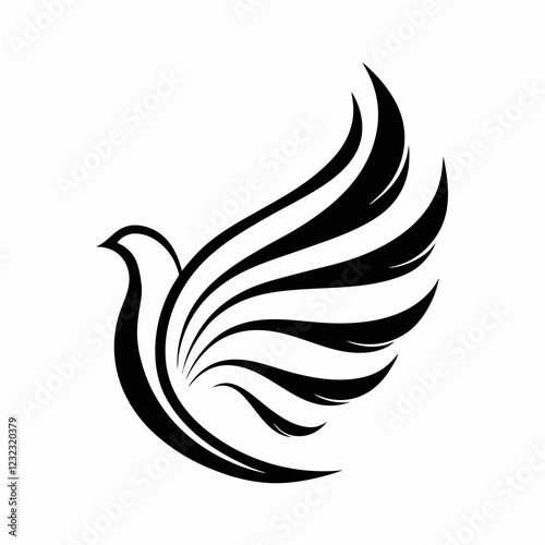 Flying Bird Logo Vector Design.
