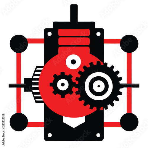 Gears and cogs vector illustration representing teamwork and mechanical engineering design