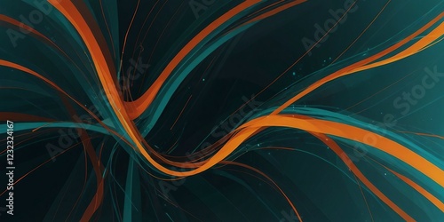 Futuristic blue lines create a dynamic wave pattern photo