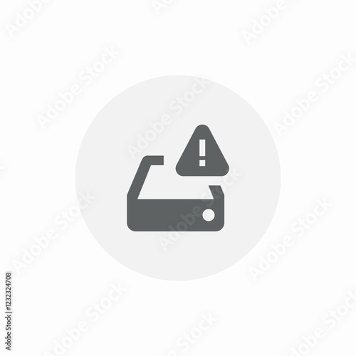 warning system server icon sign vector