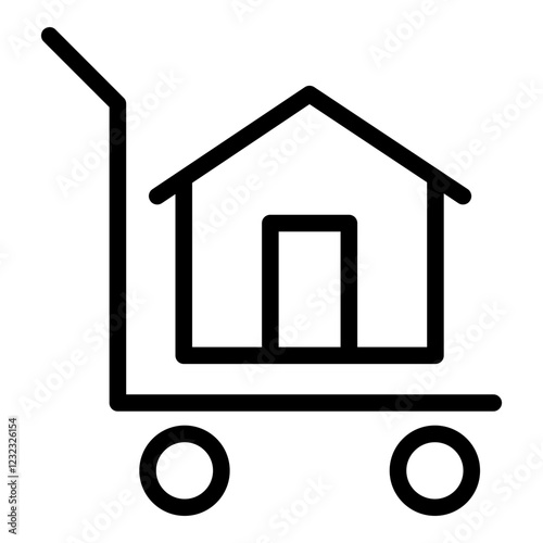 Moving home icon. Vector line icon