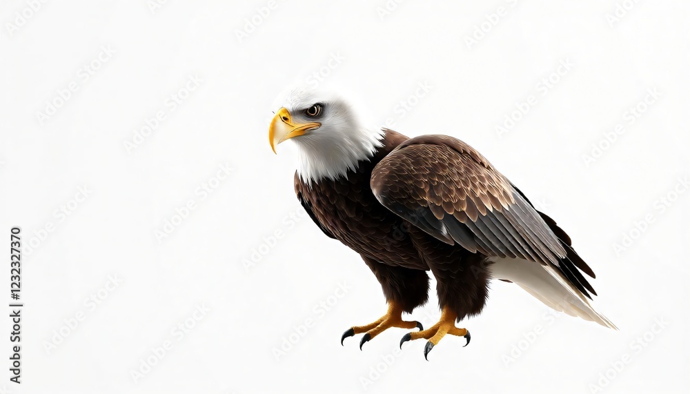 Fototapeta premium Majestic Bald Eagle Portrait Isolated Wildlife Bird Photography