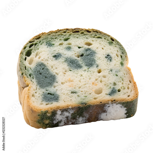 moldy toast isolated on a transparent background