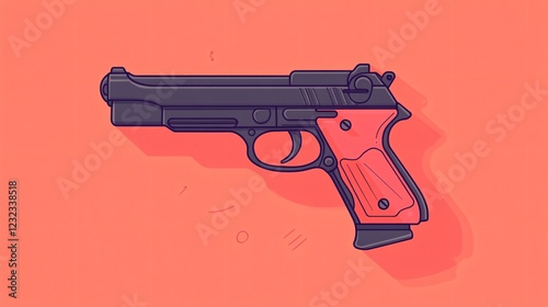 Sharpshooter firearm icon for target practice concept design with precise aim accuracy in handgun shooting art
