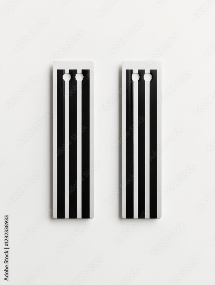 Two black and white barcode icons are isolated on a white background. The barcodes are parallel to each other and separated by a small space Two black and white barcode icons are isolated on a white background. The barcodes are parallel to each other and separated by a small space