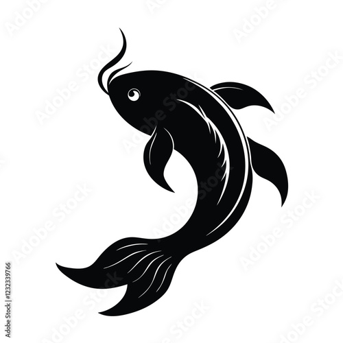 black and white fish vector illustration