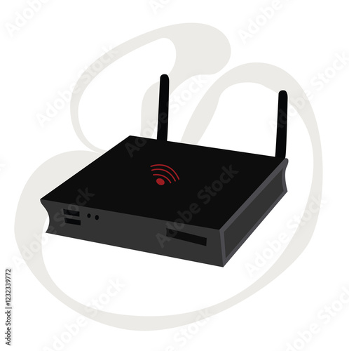 Router and signal symbol. Wi-Fi router. wireless internet router . vektor