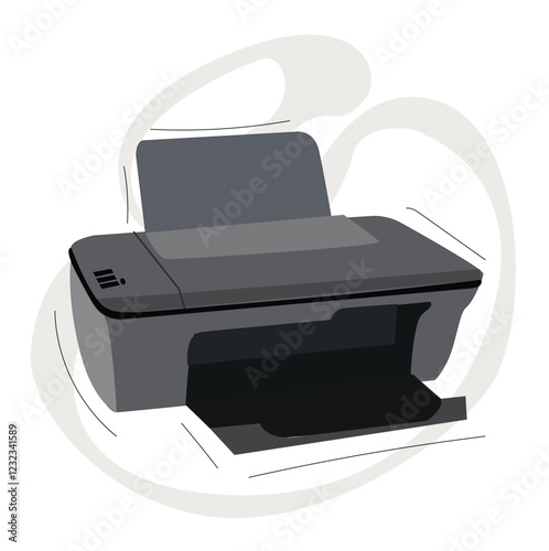  inkjet printer vector design.The black Printer.