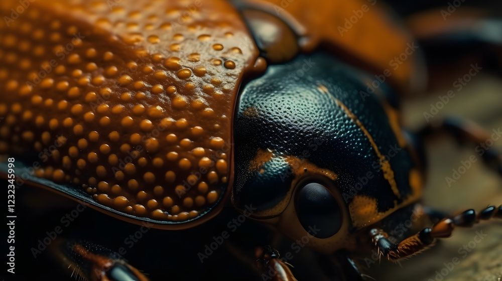 a close up of a beetle with water droplets a close up of a beetle with water droplets