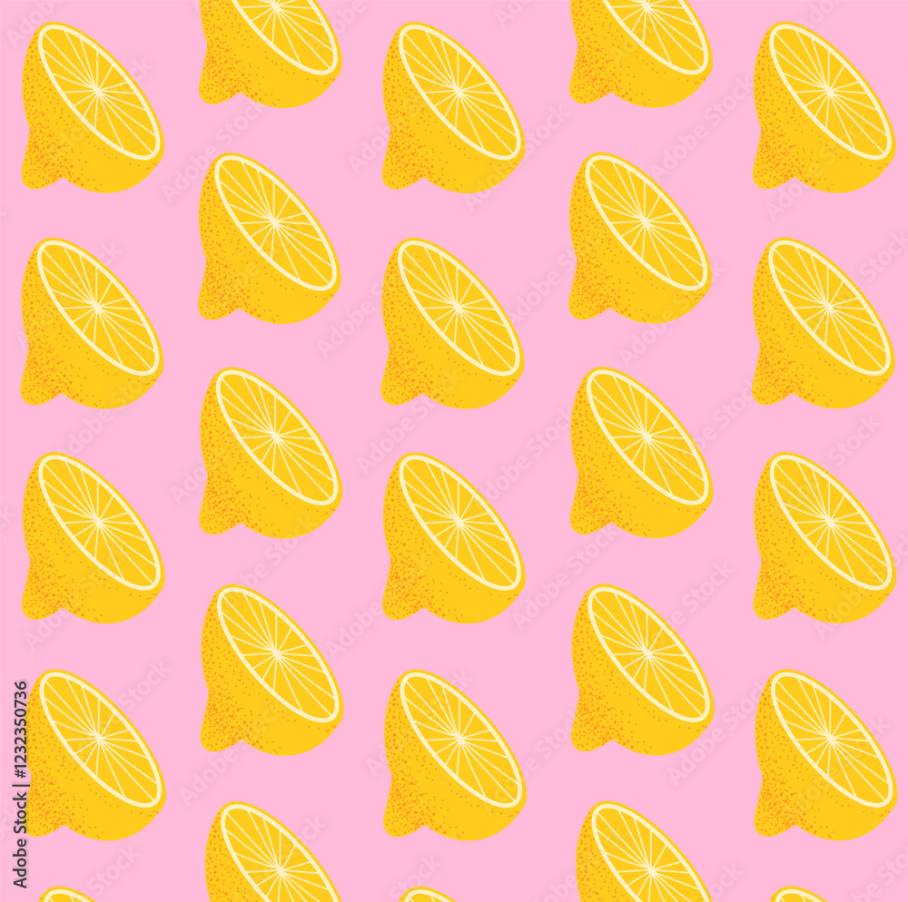 seamless vector pattern of half a lemon on a pink background
seamless vector pattern of half a lemon on a pink background
