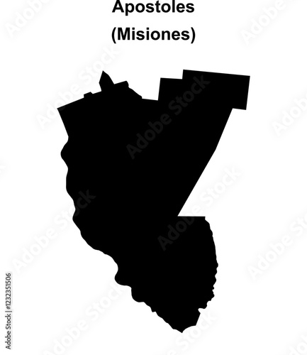 Apostoles department (Misiones) blank outline map