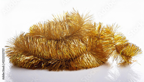 gold tinsel isolate on white background
