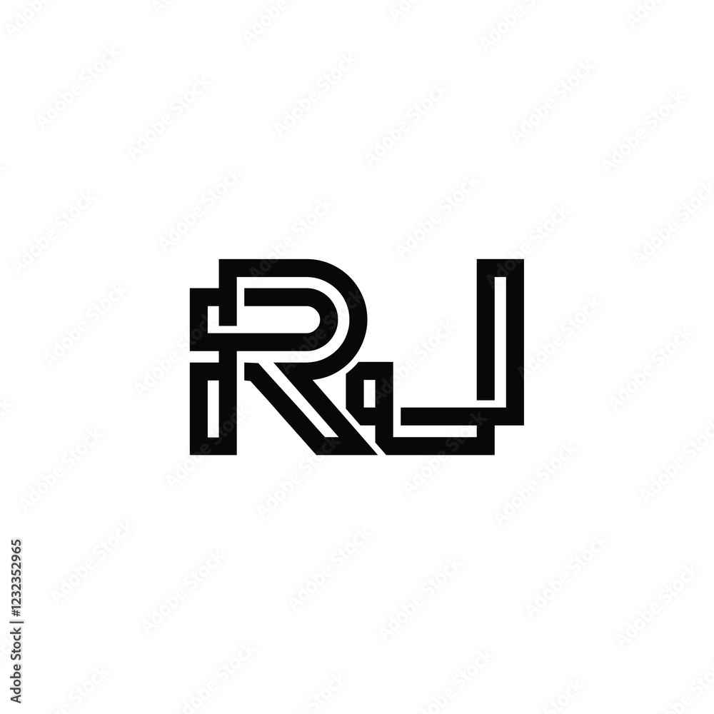 RJ monogram logo design letter text name symbol monochrome logotype alphabet character simple logo RJ monogram logo design letter text name symbol monochrome logotype alphabet character simple logo