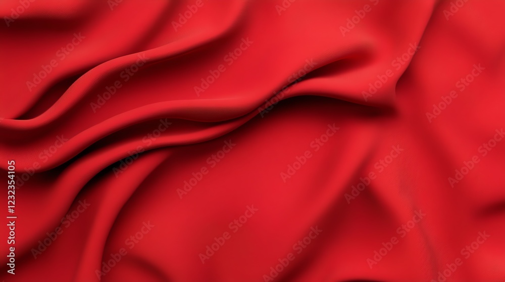 Obraz premium Red silk fabric with subtle heart patterns, elegant romance, 3D illustration