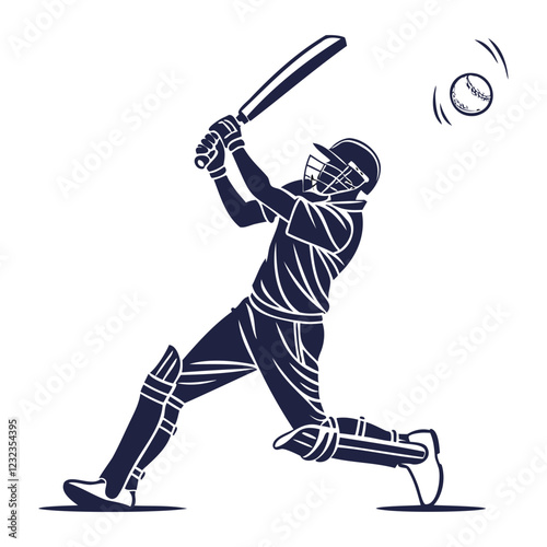 "Dynamic Cricketer Batsman Vector Illustration"
