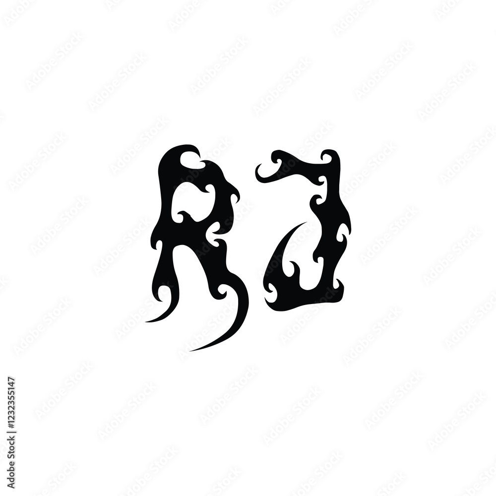 RJ monogram logo design letter text name symbol monochrome logotype alphabet character simple logo RJ monogram logo design letter text name symbol monochrome logotype alphabet character simple logo