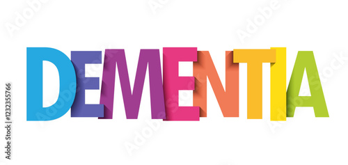 DEMENTIA colourful vector typography banner