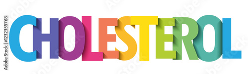 CHOLESTEROL colourful vector typography banner