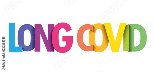 LONG COVID colourful vector typography banner