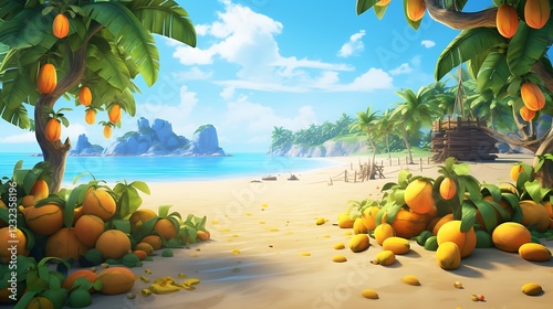 beach with coconut trees