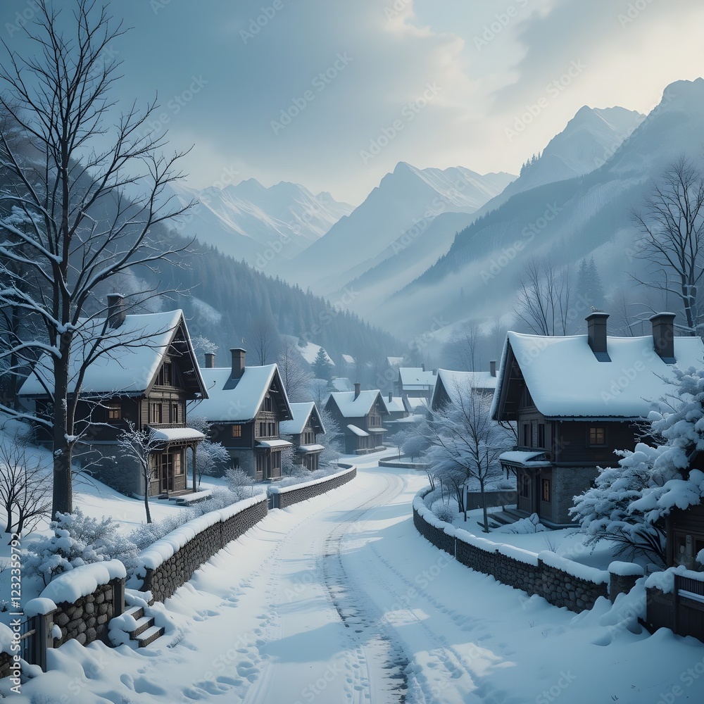 Naklejka premium 아름다운 설경 1