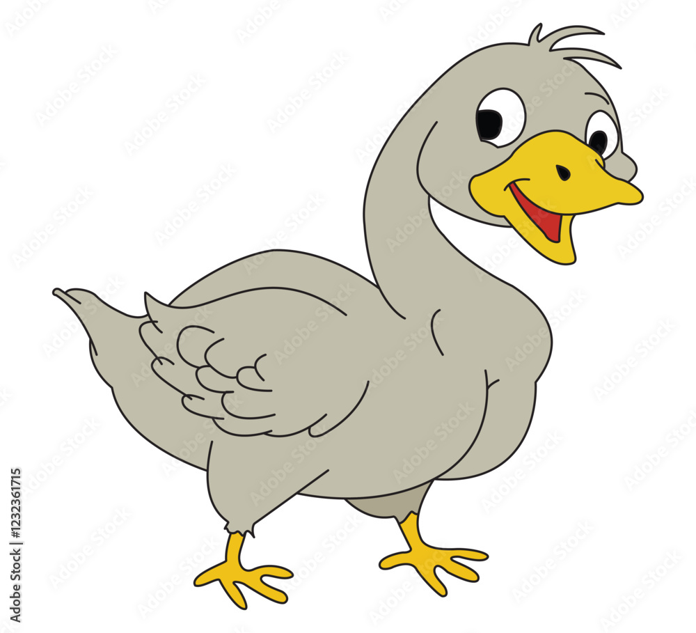 A white duck smiling vector illustration A white duck smiling vector illustration