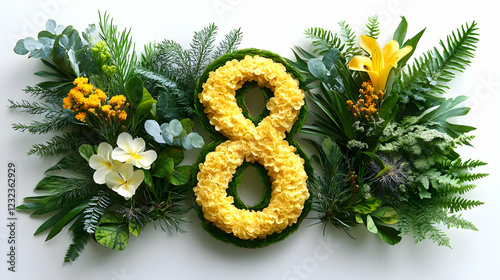 Floral Number Eight with Ye...