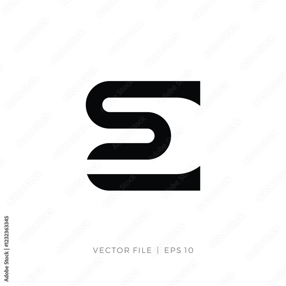 initial letter ES or SE geometric logo initial letter ES or SE geometric logo