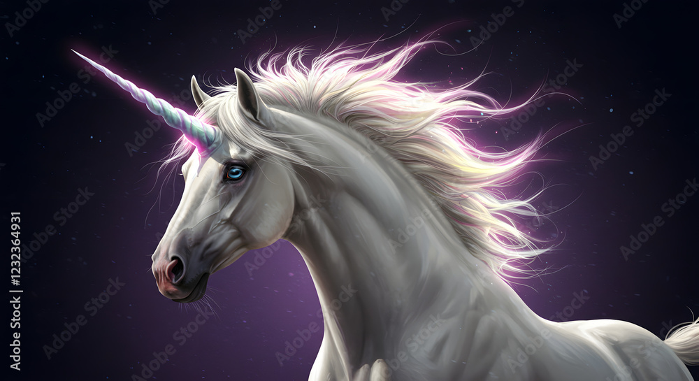 Naklejka premium unicorn right to left