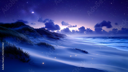 Serene Beach Landscape with...