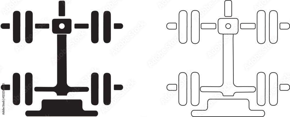 Weightlifting rack. Vector icon. Gym equipment symbol. Weightlifting rack. Vector icon. Gym equipment symbol.