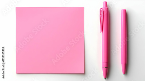 Pink Sticky Note with Two P...
