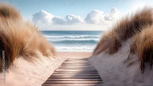 Wooden Path Leads to the Be...