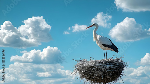 A stork stands gracefully i...