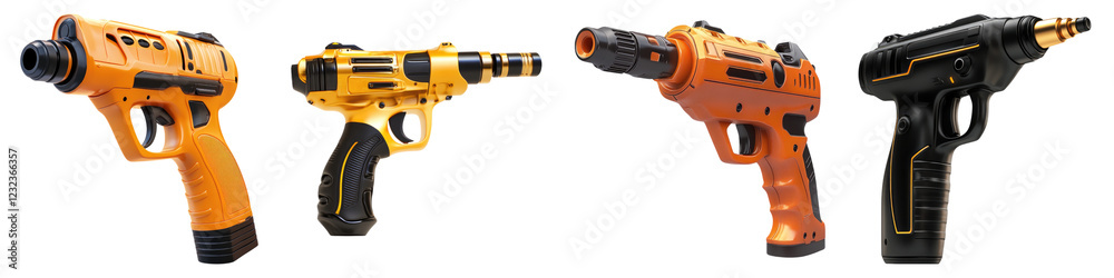 Heat gun isolated on transparent background, PNG, Set of Heat gun isolated on transparent background, PNG, Set of