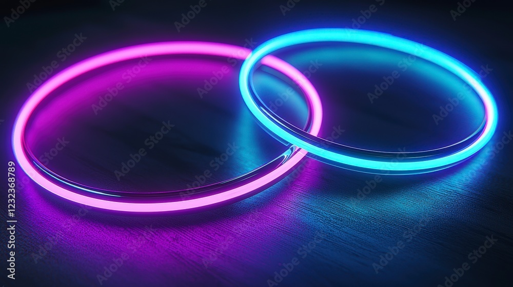 Abstract Neon Circles Layered in Vibrant Colors with Glow Effect Abstract Neon Circles Layered in Vibrant Colors with Glow Effect