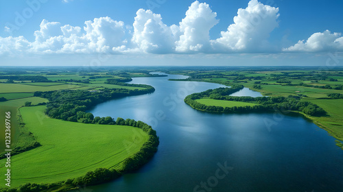 Aerial View of River Windin...