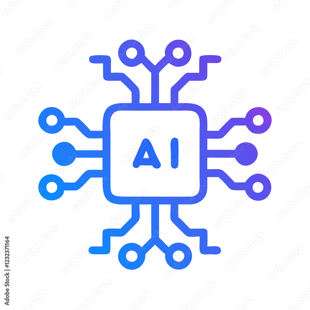 Artificial Intelligence Icon Vector Digital AI Concept for Future Innovation and Machine Learning Artificial Intelligence Icon Vector Digital AI Concept for Future Innovation and Machine Learning