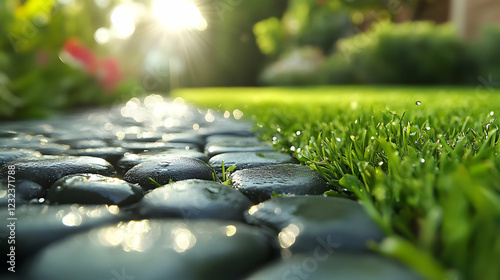 Wet Stone Path Leads Throug...