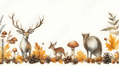 Watercolor Autumn Forest Sc...
