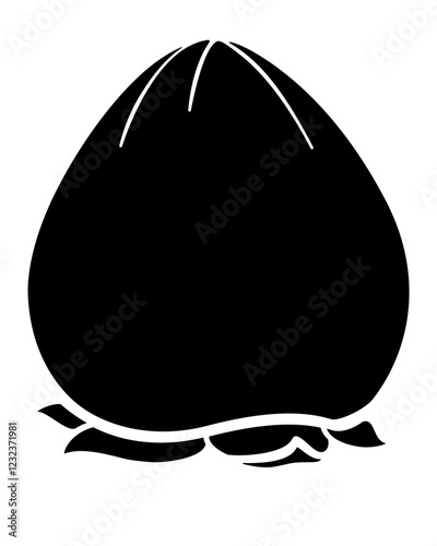 Persimmon, autumn exotic fruit - vector silhouette picture for logo or pictogram. Persimmon tree fruit - healthy wholesome food silhouette black picture for sign or icon.	 photo